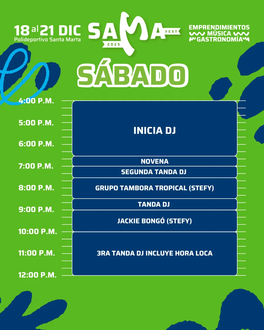 Agenda del sábado